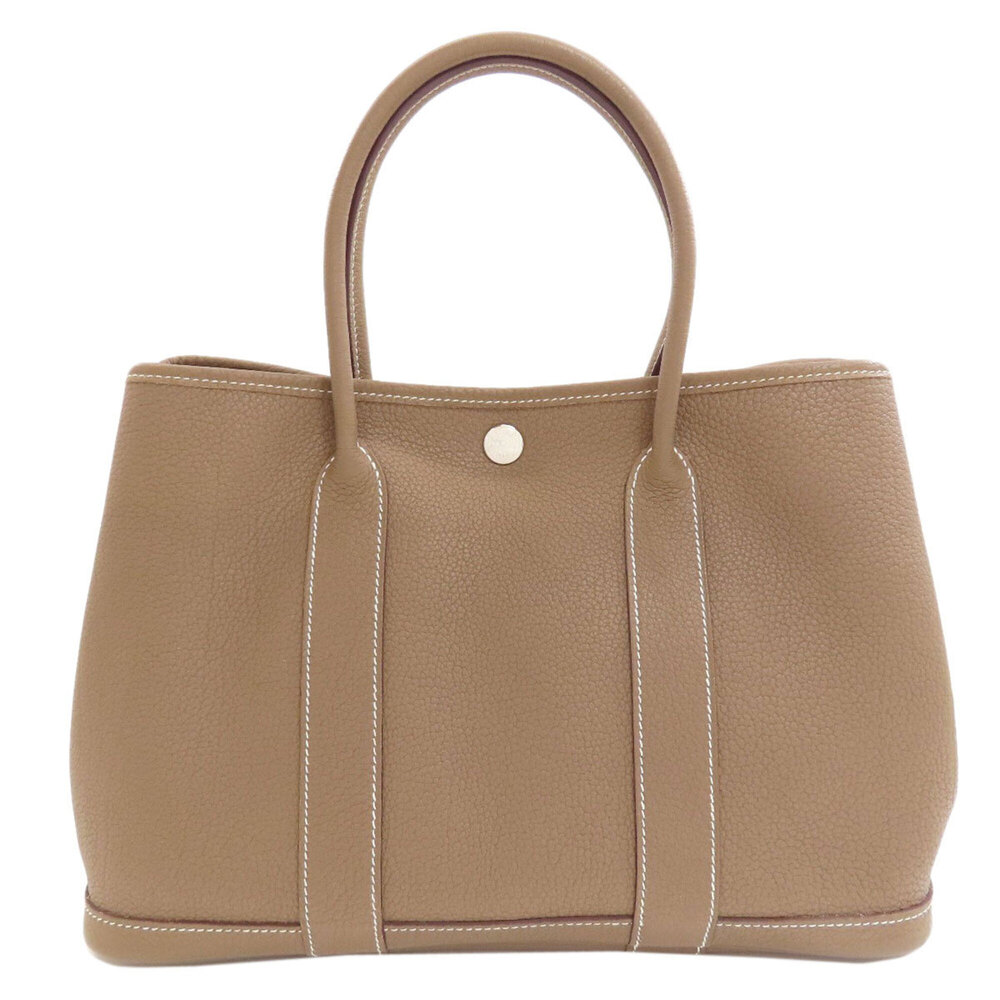 Hermes Garden Party TPM Etoupe Silver Hardware Handbag Negonda Women's HERMES